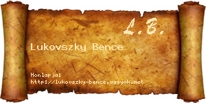 Lukovszky Bence névjegykártya